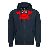 Navy Red Crab Zipper Hoodie - artisFamous