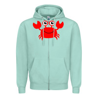 Seafoam Red Crab Zipper Hoodie - artisFamous