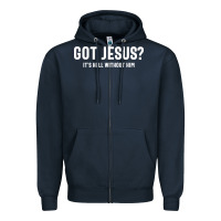 Navy Got Jesus It's Hell Without Him - Christian Zipper Hoodie - artisFamous