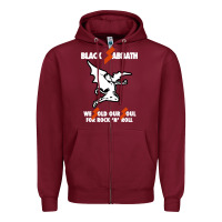Burgundy black rock and roll Zipper Hoodie - artisFamous