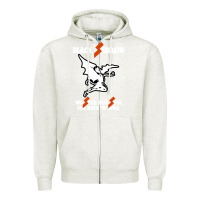 Oatmeal Heather black rock and roll Zipper Hoodie - artisFamous