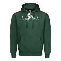 Sports Green dirt bike Zipper Hoodie - artisFamous