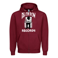 Burgundy death row records black Zipper Hoodie - artisFamous