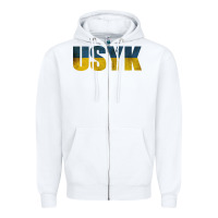 White USYK Zipper Hoodie - artisFamous