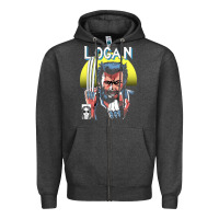 Charcoal Heather old man logan cover Zipper Hoodie - artisFamous