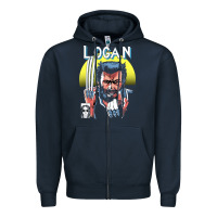 Navy old man logan cover Zipper Hoodie - artisFamous