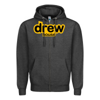 Charcoal Heather drew smile house Zipper Hoodie - artisFamous