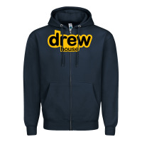 Navy drew smile house Zipper Hoodie - artisFamous