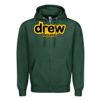 Sports Green drew smile house Zipper Hoodie - artisFamous