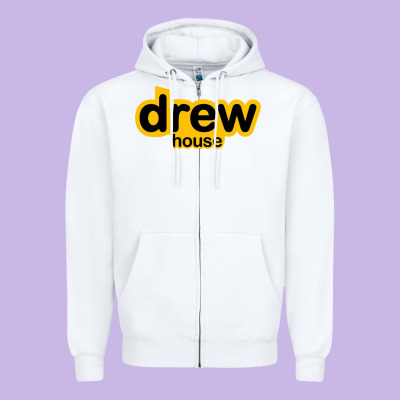 Drew Smile House Zipper Hoodie Designed By Artisfamous