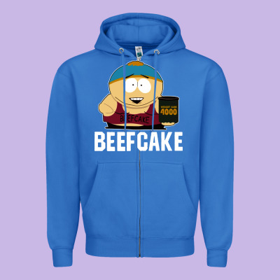 Beefcake Zipper Hoodie Designed By Artisfamous