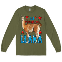 Army Green All American Lama Long Sleeve Tee - LillyAllenDesigns