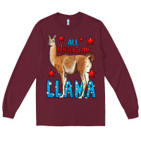 Burgundy All American Lama Long Sleeve Tee - LillyAllenDesigns