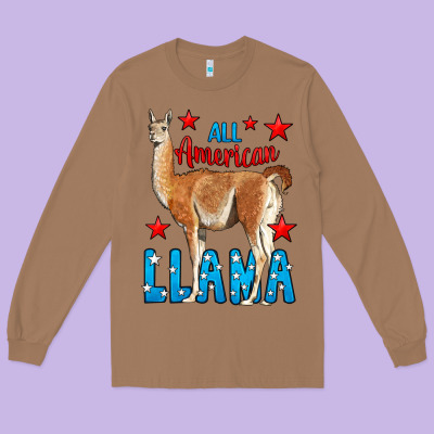 All American Lama Long Sleeve Tee Designed By Lillyallendesigns
