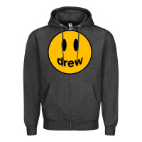 Charcoal Heather Drew Smile House Zipper Hoodie - artisFamous
