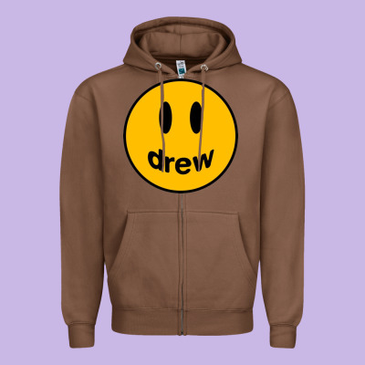 Drew Smile House Zipper Hoodie Designed By Artisfamous