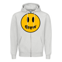 Dove Grey Drew Smile House Zipper Hoodie - artisFamous