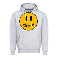 Heather Grey Drew Smile House Zipper Hoodie - artisFamous