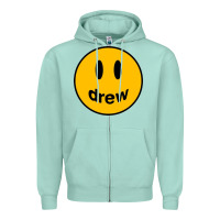 Seafoam Drew Smile House Zipper Hoodie - artisFamous