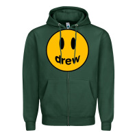 Sports Green Drew Smile House Zipper Hoodie - artisFamous