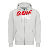 Dove Grey dare shirt Zipper Hoodie - artisFamous