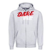 Heather Grey dare shirt Zipper Hoodie - artisFamous