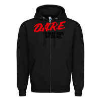 Black dare shirt Zipper Hoodie - artisFamous