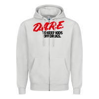Dove Grey dare shirt Zipper Hoodie - artisFamous