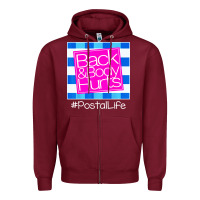 Burgundy back and body hurts Zipper Hoodie - artisFamous