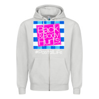 Dove Grey back and body hurts Zipper Hoodie - artisFamous