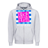 Heather Grey back and body hurts Zipper Hoodie - artisFamous
