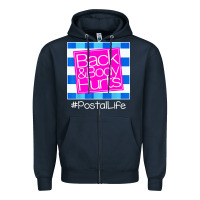 Navy back and body hurts Zipper Hoodie - artisFamous