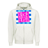 Oatmeal Heather back and body hurts Zipper Hoodie - artisFamous