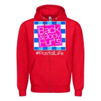 Red back and body hurts Zipper Hoodie - artisFamous