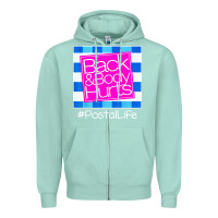 Seafoam back and body hurts Zipper Hoodie - artisFamous