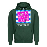 Sports Green back and body hurts Zipper Hoodie - artisFamous