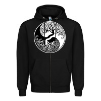 Black tree of life yin yang Zipper Hoodie - artisFamous