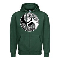 Sports Green tree of life yin yang Zipper Hoodie - artisFamous