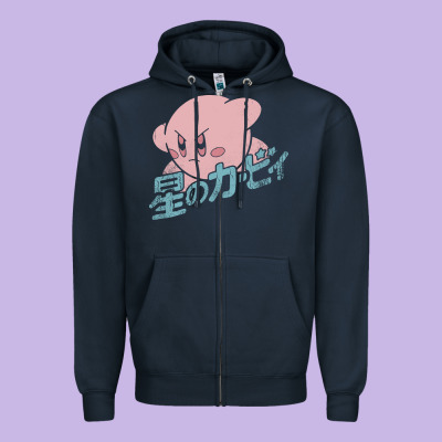 Funny Kirby Kanji Zipper Hoodie Designed By Artisfamous