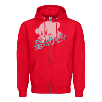 Red funny kirby kanji Zipper Hoodie - artisFamous