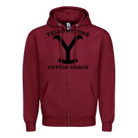 Burgundy black stone dutton ranch Zipper Hoodie - artisFamous