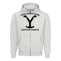 Dove Grey black stone dutton ranch Zipper Hoodie - artisFamous