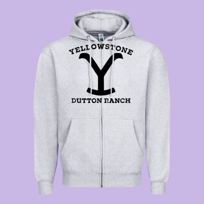 Black Stone Dutton Ranch Zipper Hoodie Designed By Artisfamous