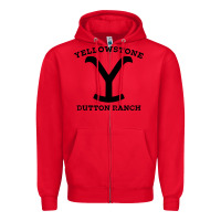 Red black stone dutton ranch Zipper Hoodie - artisFamous