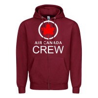 Burgundy aviation air canada crew Zipper Hoodie - artisFamous