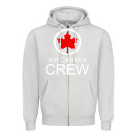 Dove Grey aviation air canada crew Zipper Hoodie - artisFamous