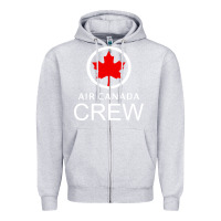 Heather Grey aviation air canada crew Zipper Hoodie - artisFamous