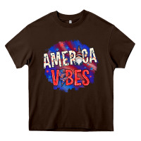 Chocolate Brown America vibes with gnome Heavy Core Tee - HowdyJamesFarm