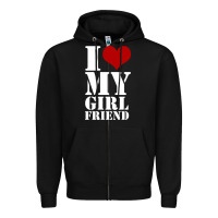 Black i heart my girlfriend shirt Zipper Hoodie - artisFamous