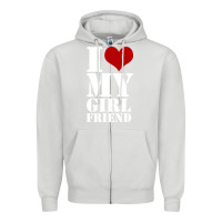 Dove Grey i heart my girlfriend shirt Zipper Hoodie - artisFamous